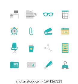 COLLECTION OF OFFICE FLAT ICONS
