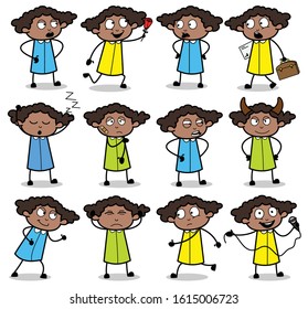 Collection of Office Lady - Set of Concepts Poses Vector illustrations