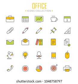 Collection of office lined icons. Vector eps 8