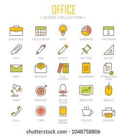 Collection of office lined icons. Vector eps 8