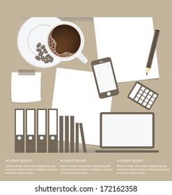A collection of office related objects