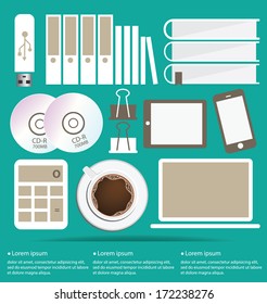 A collection of office related objects