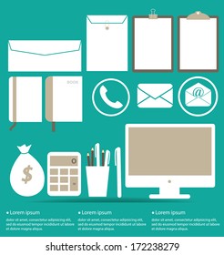 A collection of office related objects