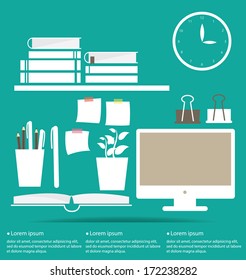 A collection of office related objects