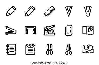 a collection of office stationery themed icons, to support your business and business web applications