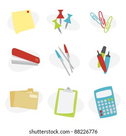 A collection of office supplies for design.