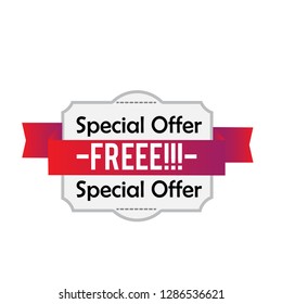 Collection ofred and gradient discount stickers