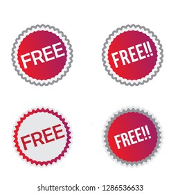 Collection ofred and gradient discount stickers