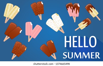 Collection ofvector ice cream illustrations. Illustration of ice creams