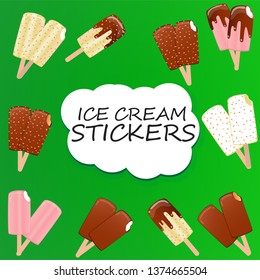 Collection ofvector ice cream illustrations. Illustration of ice creams