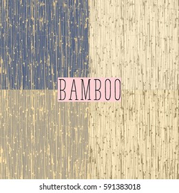 Collection of old bamboo textures. Vector set