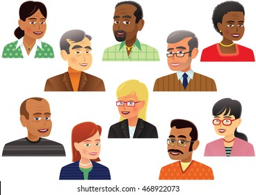 Collection Of Older People Heads.