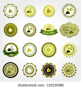 Collection of olive labels