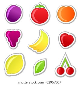 Collection on fruit stickers