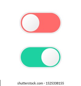 Collection of on and off buttons. Slider buttons. Vector illustration.