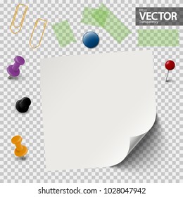 collection of one empty paper with office accessories vector file