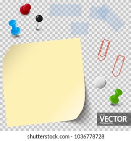 collection of one empty paper with office accessories vector file