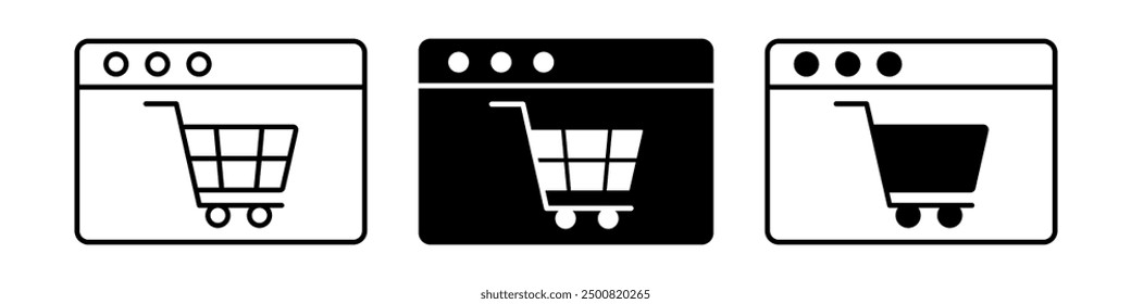 collection of online shop icon symbols. trendy design isolated on white background.