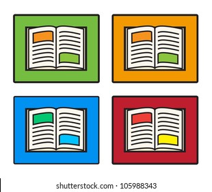 collection of open book vector