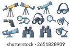 Collection of optical instruments for observation and magnification