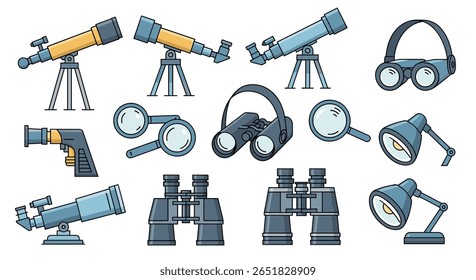 Collection of optical instruments for observation and magnification