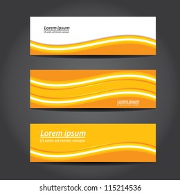 Collection orange banners modern design, colorful background. vector illustration