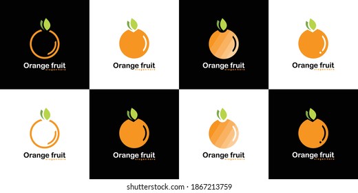 Collection of orange fruit logo design
