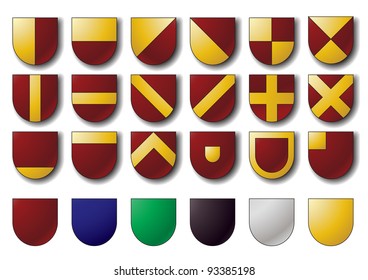 Collection Ordinary Heraldry Signs Coat Arms Stock Vector (Royalty Free ...