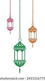 Colección de linternas islámicas de estilo oriental, usando esto para crear tarjetas para Ramazan.