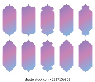 Kollektion von islamischen Fenstern und Arkaden im orientalischen Stil mit modernem Boho-Design. Vektorgrafik