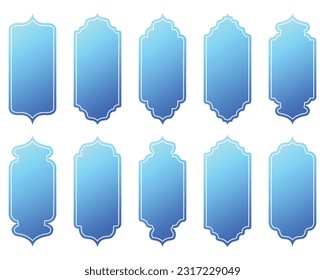 Kollektion von islamischen Fenstern und Arkaden im orientalischen Stil mit modernem Boho-Design. Vektorgrafik