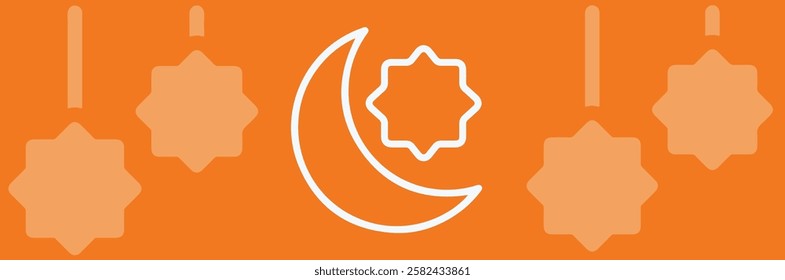 Collection of oriental style Islamic windows and arches with modern boho design, moon, mosque dome and lanternsCollection of oriental style Islamic windows and arches with modern boho design, moon, mo