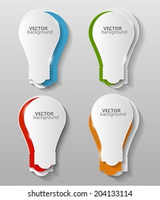 Collection of Origami Banners Template Vector Illustration 
