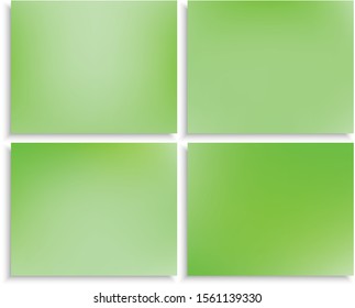 Collection of original colorful modern backgrounds. Minimal backdrops with soft shadow. Vector illustration wallpapers. Green trendy and easy editable colored banner templates.