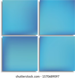 Collection of original colorful modern backgrounds. Beautiful backdrops with soft shadow. Vector illustration flyers. Blue trendy and easy editable colored banner templates.