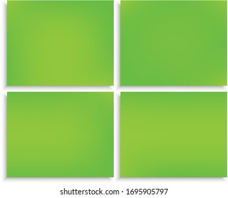 Collection of original colorful modern backgrounds. Vector illustration elements. Cool backdrops with soft shadow. Green trendy and easy editable colored banner templates.