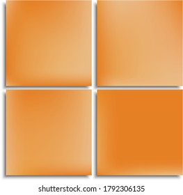 Collection of original colorful modern backgrounds. Colorful backdrop with soft shadow. Vector illustration textures. Orange trendy and easy editable colored banner templates.