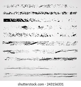 Collection of Original Distressed Brushes. Grunge Style. Vector Illustration.