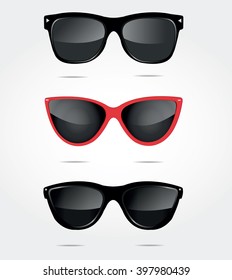 Collection of original sunglasses. Vector.
