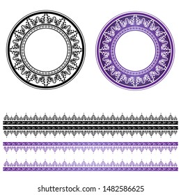 a collection of ornament frame with carved shapes suitable for invitation decoration, Islamic background, wedding, card. vector eps 10.