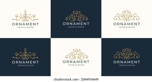 colección de diseño de logotipo de ornamento. crear un estilo lineal de estilo lujoso ornamental inspirador en el logotipo.