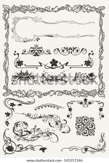 Collection of Ornamental Borders And Elements in\
Ancient Design\
styles
