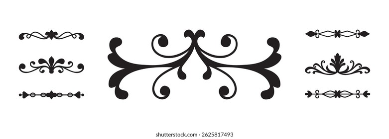 Collection of ornamental divider silhouettes