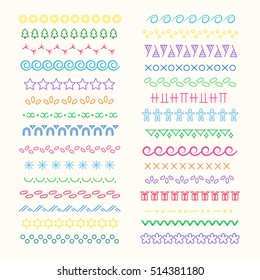 Collection Hand Drawn Borders Ethnic Style Stock Vector (Royalty Free ...