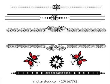 Collection of Ornamental fancy border rule-lines,divider,calligraphic design elements and page decoration  in separate layers for easy editing.
