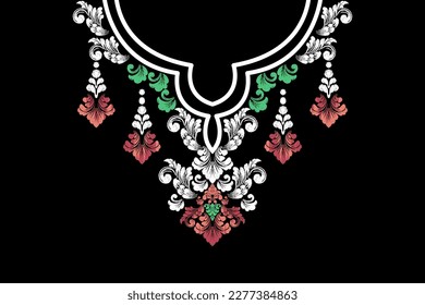 collection of ornamental floral neckline embroidery fashion
