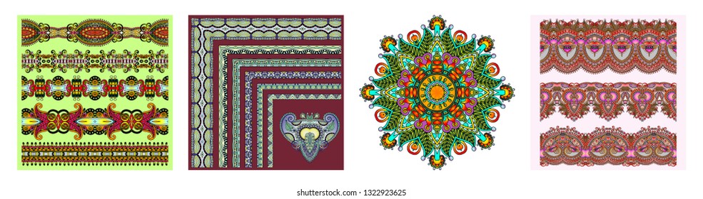 collection of ornamental floral vintage frame design. All components are easy editable