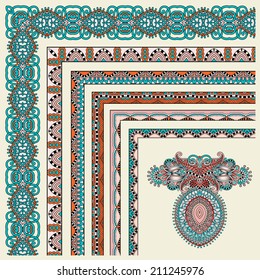 collection of ornamental floral vintage frame design. All components are easy editable