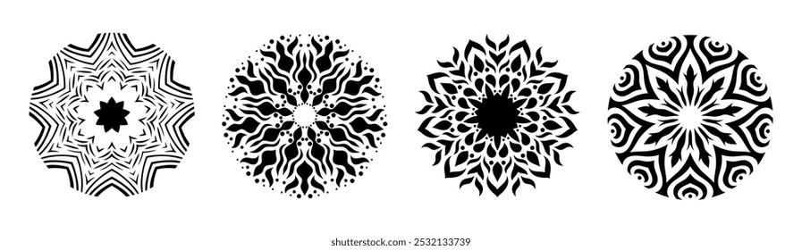 Collection of ornamental mandalas art