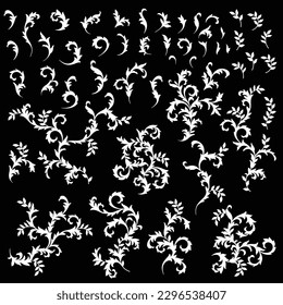 A collection of ornamental materials composed of curved lines,